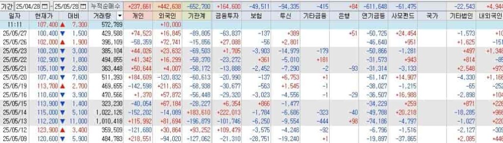 포스코퓨처엠-투자자별매매동향