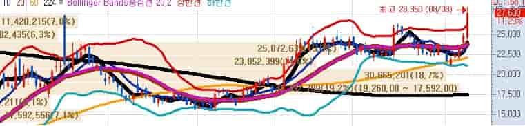 2025년 심텍 주가 일봉차트 및 이동평균선 거래량 분석